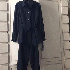 Black two piece pant suit